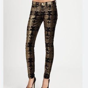 7 for all Mankind Black Velvet Skinny Pants